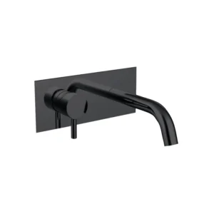 Latoro Matt Black Wall Mixer Set
