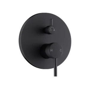 Latoro Matt Black Wall Mixer & Diverter