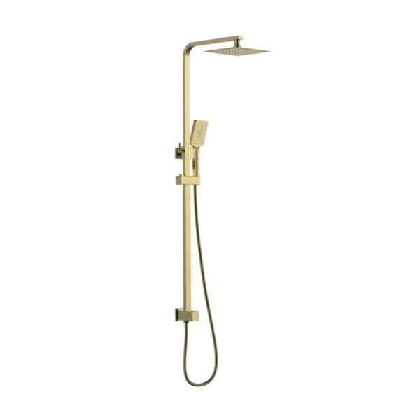 Romano Brushed Gold Double Shower with Rail