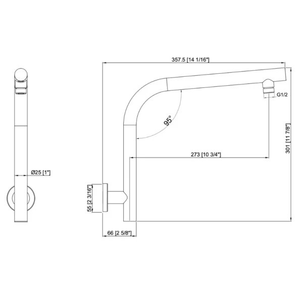 Rise Shower Arm