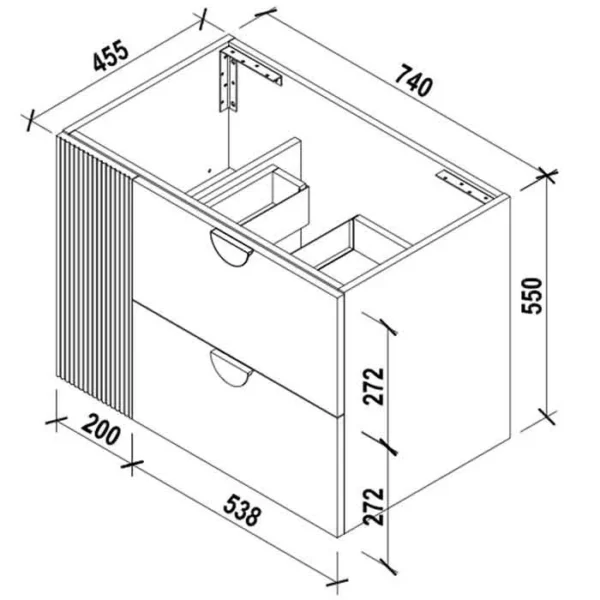 Groove Vanity 750mm Left Door