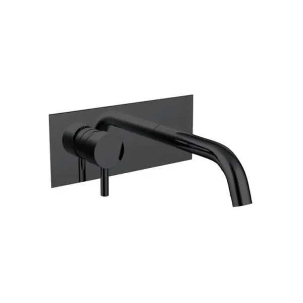 Latoro Matt Black Wall Mixer Set