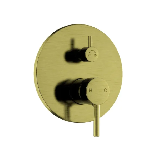 Latoro Wall mixer with Diverter Brush Gold scaled 1