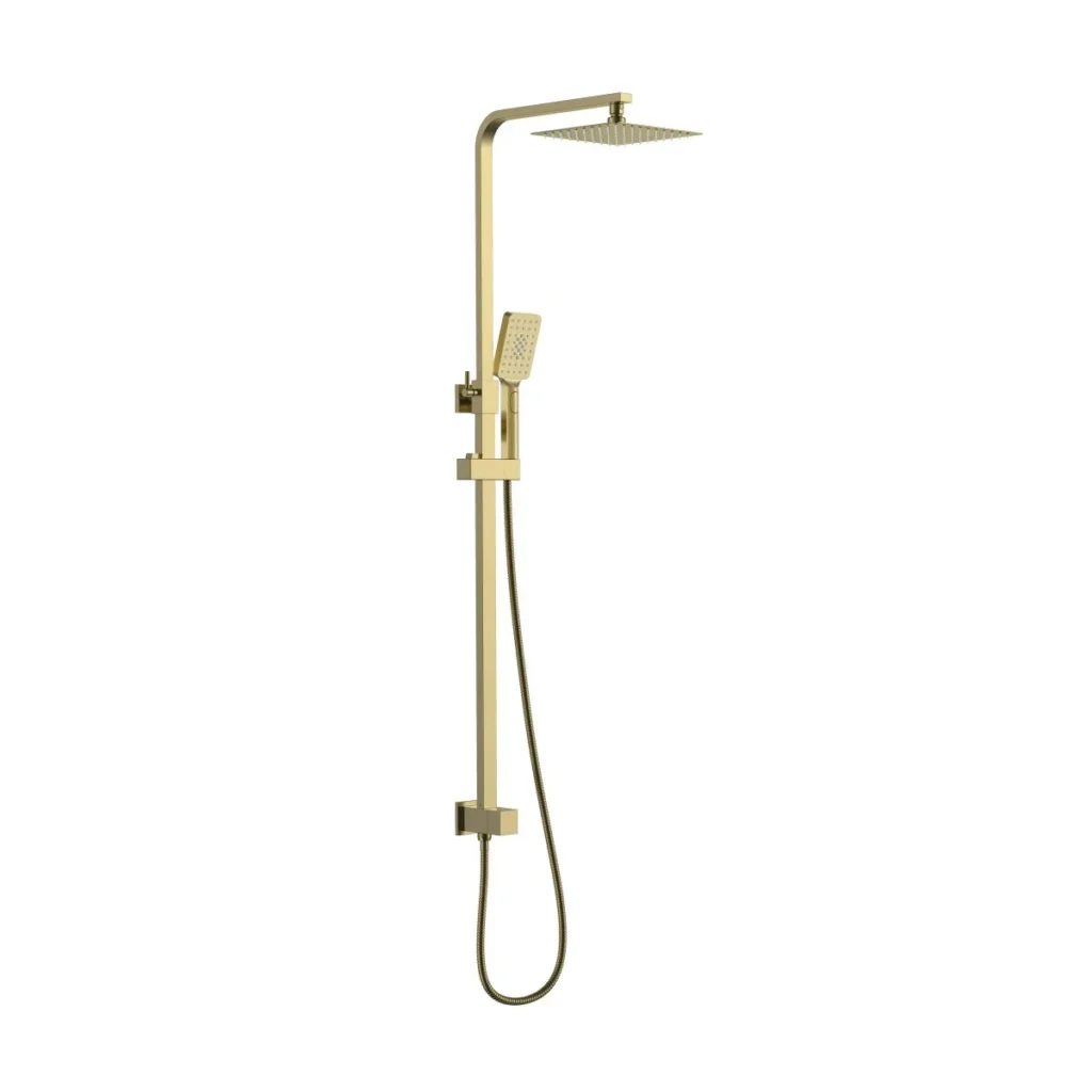 ROMANO BRUSHED GOLD DOUBLE SHOWER WITH RAIL scaled 1